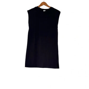 H&M Basic T-Shirt Dress XS Black Sleeveless Mini Casual Capsule Relaxed Cotton